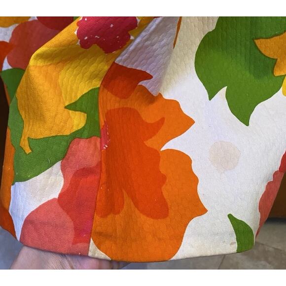 Vtg 60s 70s Malia Honolulu Maxi Dress Psychedelic Floral Sun Neon Hawaiian XS S - Picture 7 of 10